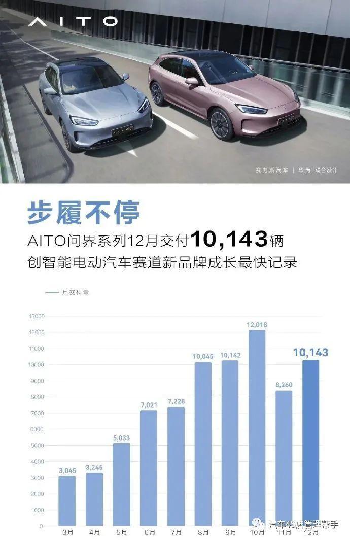 12月新能源汽车品牌销量排行榜
